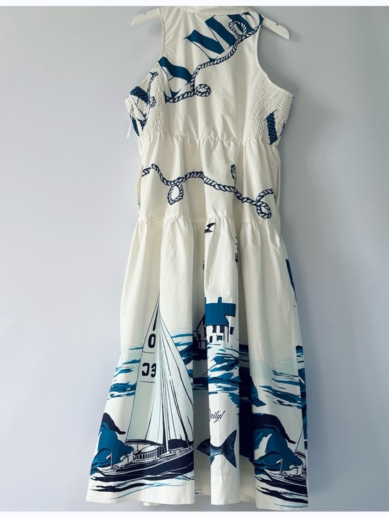 NWT Anthropologie Maeve Sleeveless Nautical Lighthouse Fish Midi Shirt Dress, XL - Picture 11 of 17